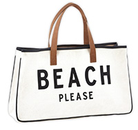 Beach Please' Oversize Canvas Tote Bag