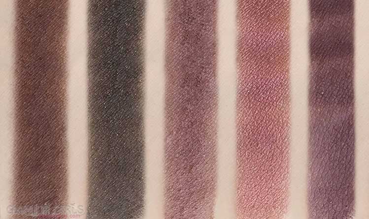 Swatches of W7 The Naughty Nine Eyeshadow Collection in Mid Summer Nights - Last six