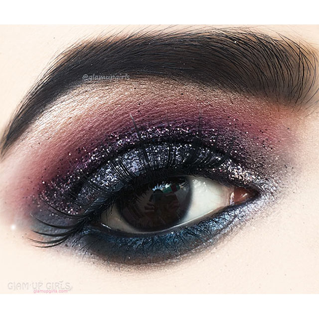 Black Smokey Glittery Festive Eye Makeup - EOTD 