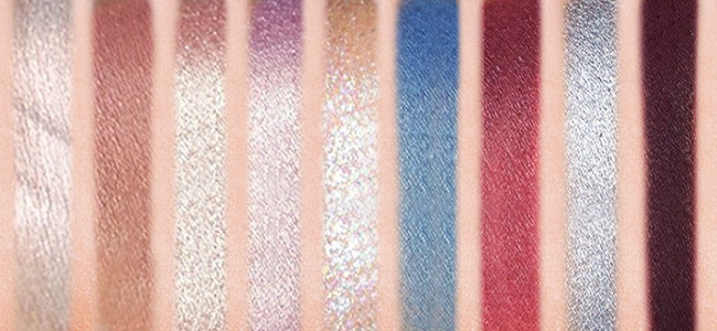 Swatches of  ColourPop Elsa Eyeshadow Palette