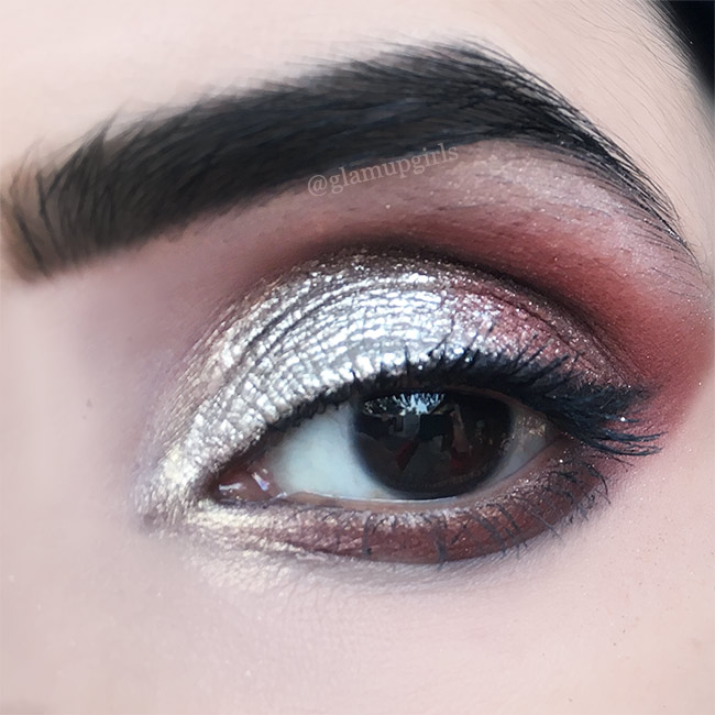 White gold makeup with Rivaj UK Dazzling Shimmer Liquid Glitter in 16