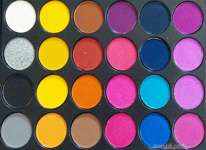 Bottom left 24 shades from Glamorous Face Eyeshadow Palette