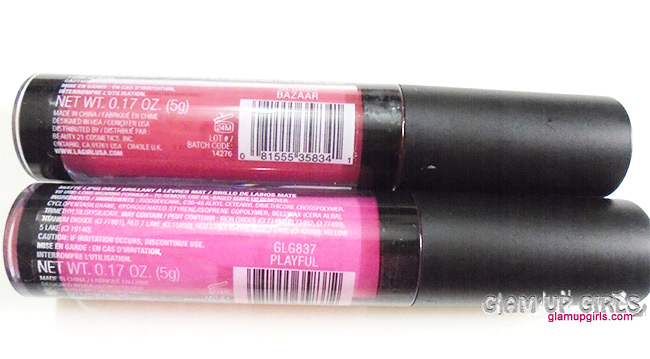 L.A Girl Matte Pigment Gloss in Playful and Bazar - Review and Swatches