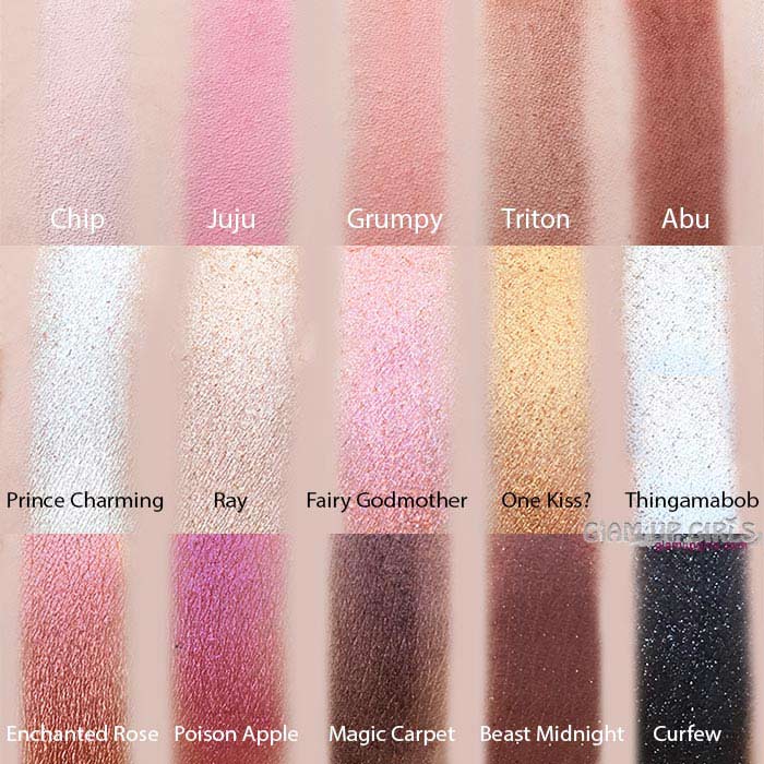 ColourPop It's a Princess Thing Pressed Powder Shadow Palette Swatches