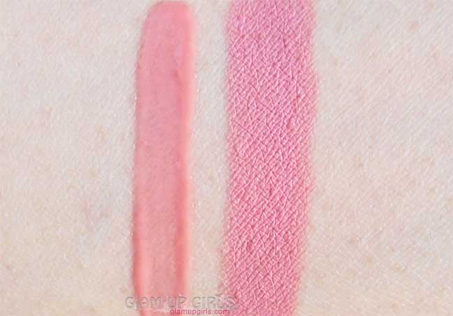 Sigma Beauty Lip Base in Go Dutch and Lip vex in Skinny Dip swatches