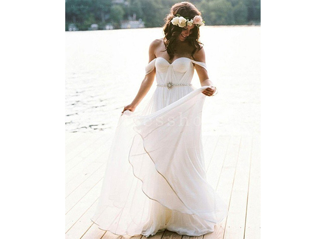 Tactile Floor-length Ivory Sleeveless Zipper Wedding Dresses 