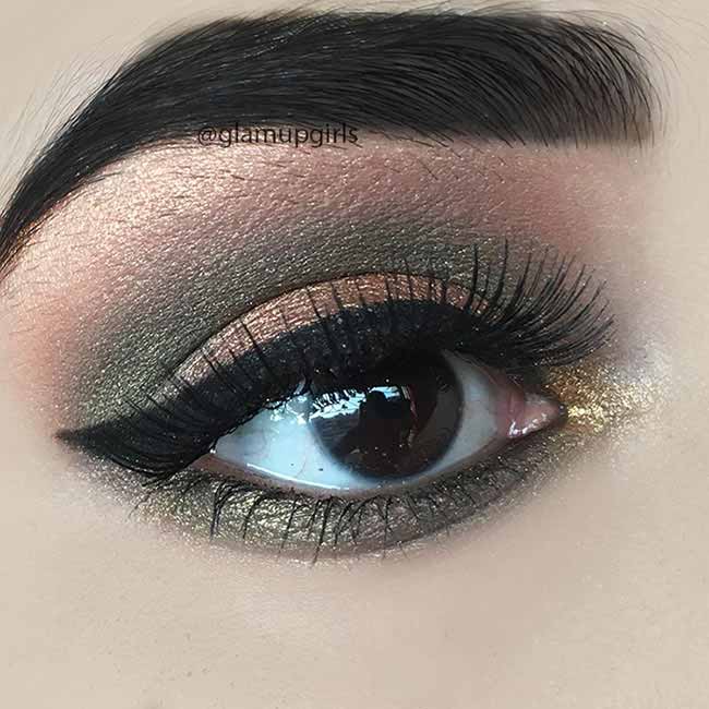 Green Metallic Eye Makeup Look with ColourPop Perception Pressed Powder Shadow Palette
