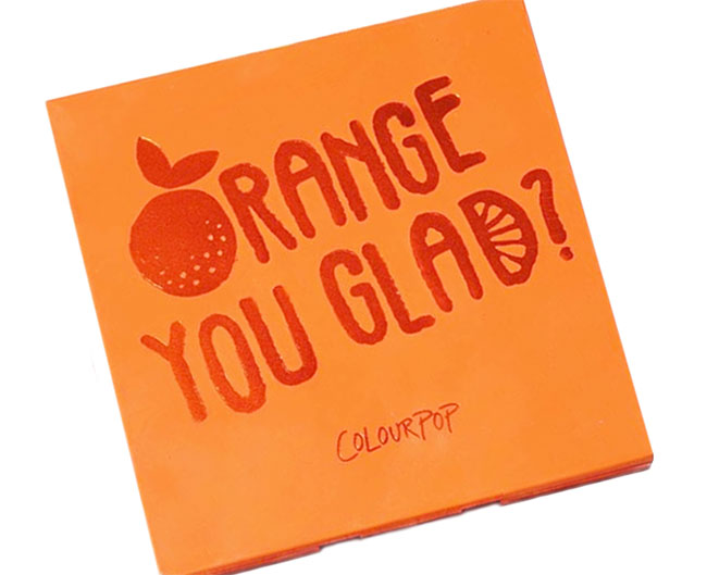 ColourPop Orange you glad? Shadow Palette Packaging