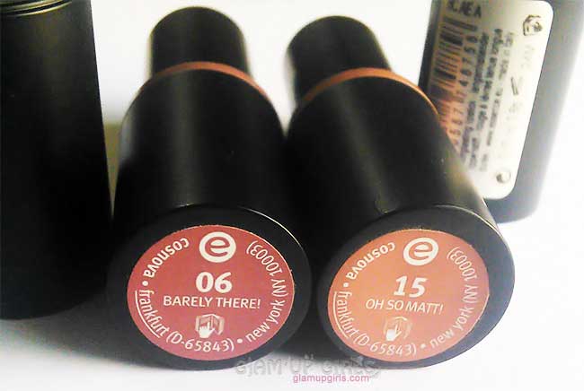 Essence longlasting lipstick in shade Oh So Matte and Barely There - Review and Swatches
