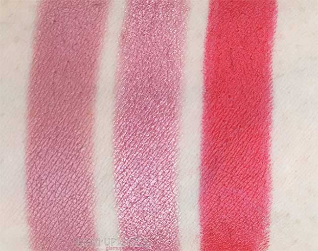 Luscious Cosmetics Signature Lipsticks in Dusky Pink, Crystal Pink and Poppy