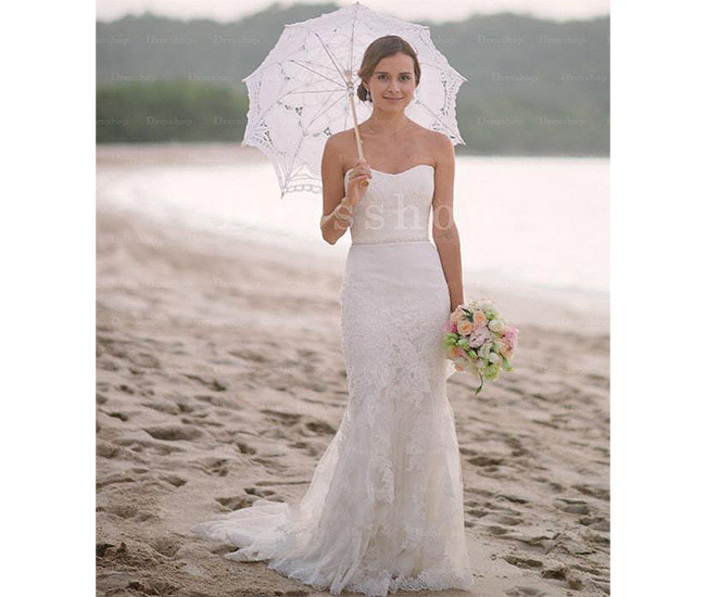 Fabulous Ivory Sweep Train Tulle Sleeveless Wedding Dresses 
