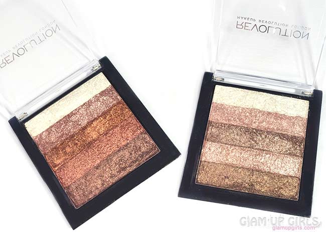 Makeup Revolution Vivid Shimmer Brick in Rose Gold and Radiant - Review and Swatches