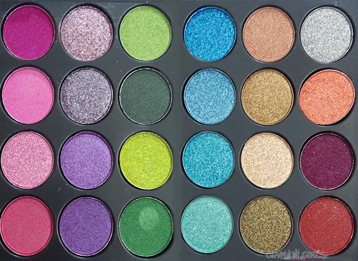 Top right 24 shades from Glamorous Face Eyeshadow Palette