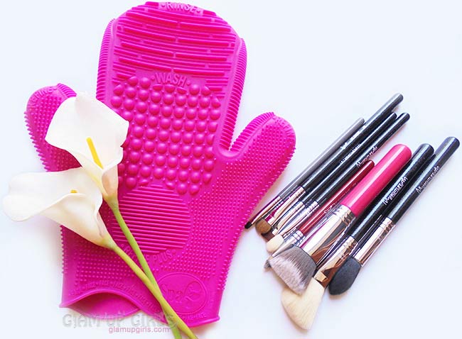 2X Sigma Spa Brush Cleaning Glove and clean brushes